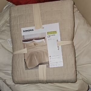 NEW Sonoma King Size Cotton/Linen Quilt